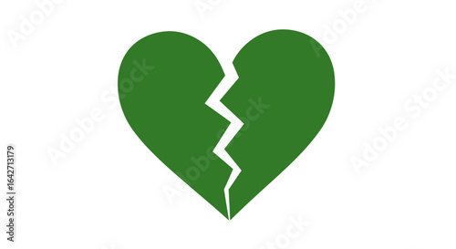 broken green heart symbol of loss grief and relationship endings