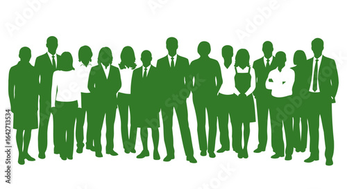 diverse team collaboration green silhouette of a successful business group