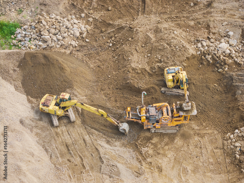 Concrete Waste Processing with Excavators and Crusher Concrete Waste Processing with Excavators and Crusher