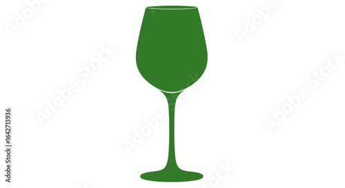 elegant green wine glass silhouette perfect for wine menu design
