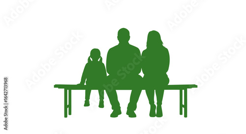 family silhouette on bench peaceful unity and togetherness