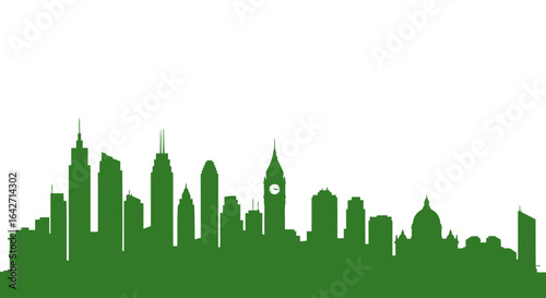 green city skyline silhouette ecofriendly urban landscape design