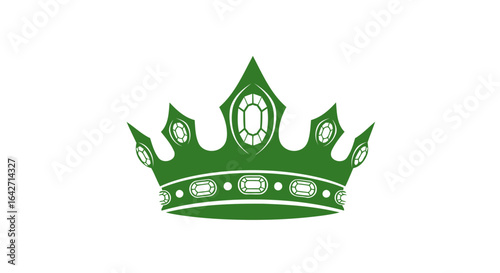 green crown icon royalty success and leadership symbol