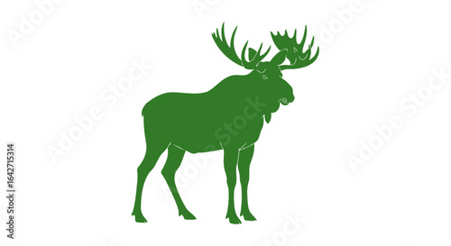 majestic moose silhouette green nature icon for ecofriendly brands
