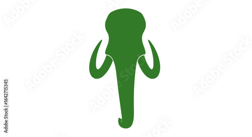 minimalist green elephant silhouette ecofriendly brand logo design