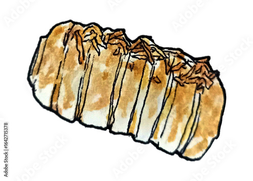 close up of a piece of bread 