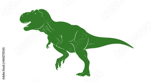 powerful trex silhouette jurassic era design element