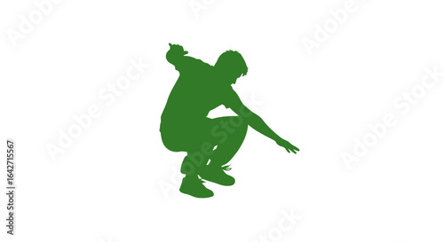 preparing for a powerful leap athletic silhouette ready to jump