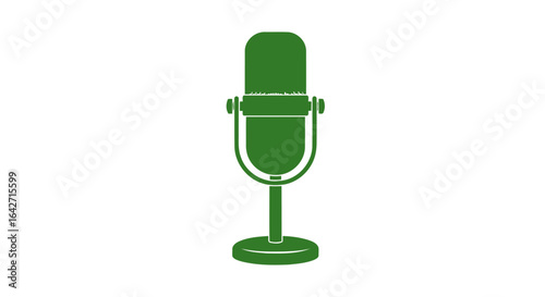 retro green microphone icon perfect for podcast radio or music projects