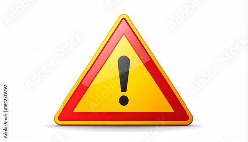 A warning triangle sign with a black exclamation mark on a yellow background and a red border. Free Download A warning triangle sign with a black exclamation mark on a yellow background and a red border. - GFXLoad