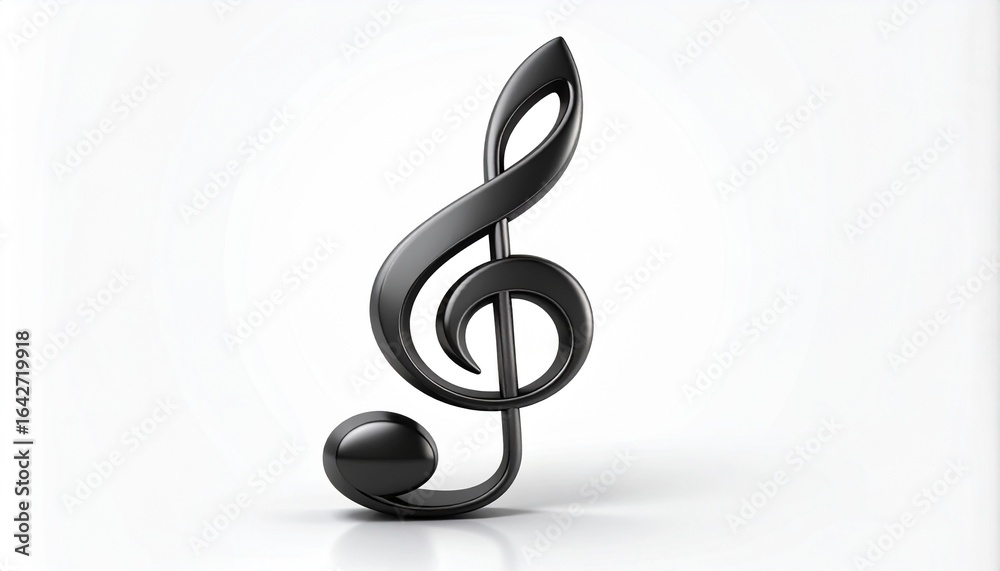 Obraz premium Musical staff with treble clef and several notes