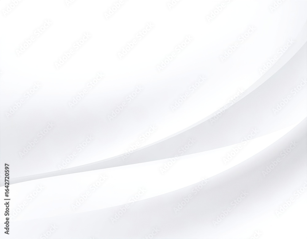 Obraz premium A clean white background features elegant, flowing wavy lines in soft shades of blue and gray, creating a serene and modern aesthetic.