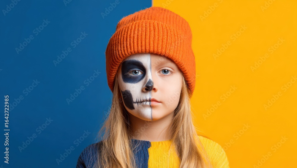 Fototapeta premium Child with Halloween face paint