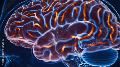 Illuminated Human Brain Anatomy.