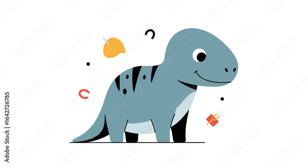 Fototapeta premium Cute cartoon dinosaur illustration for children educational content