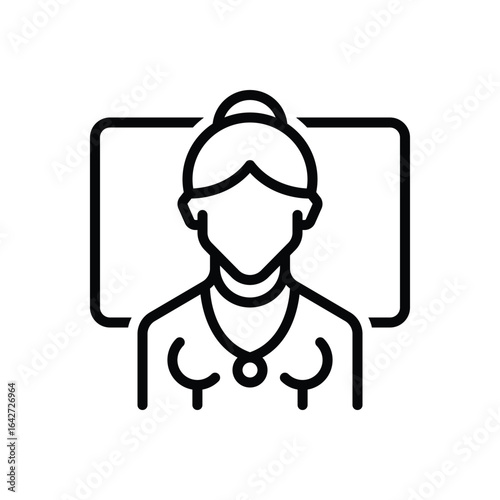 Black line icon for teacher