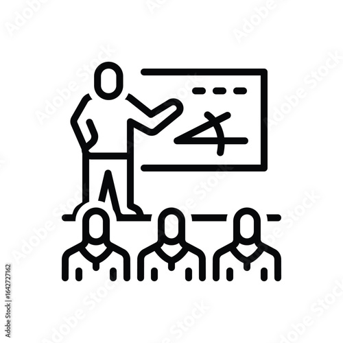 Black line icon for tuition
