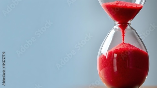 An hourglass with fast-flowing red sand beside a normal one, illustrating misdiagnosed aging.