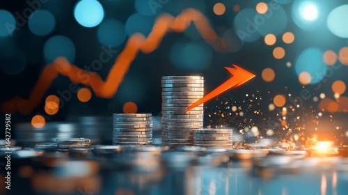 Investment growth analytics financial sector infographic urban environment macro view economic insights
