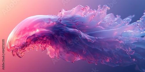Abstract Pink Blue Water Splash in Vibrant Colors with Dynamic Flow