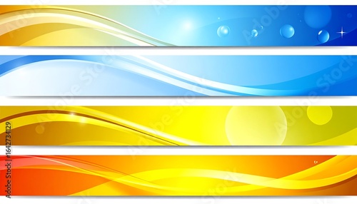 Colorful wavy banners