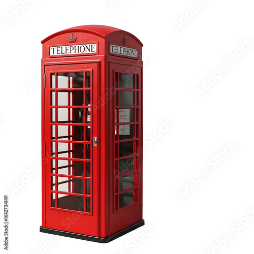 Iconic red British telephone booth ready for your creative projects