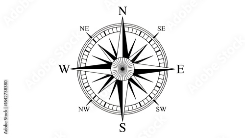 Classic compass rose guides exploration, symbolizing direction, adventure, and navigation for journeys ahead.