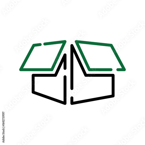 Open Cardboard Box Outline Icon