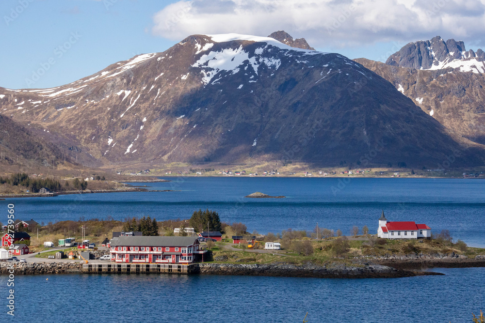 Scenic Lofoten fjords, snowy mountains, green fields and coastal landscapes in spring. Stunning spring views of Lofoten Islands, Norway – snowy mountains, sparkling fjords, green fields. Scenic Lofoten fjords, snowy mountains, green fields and coastal landscapes in spring. Stunning spring views of Lofoten Islands, Norway – snowy mountains, sparkling fjords, green fields.