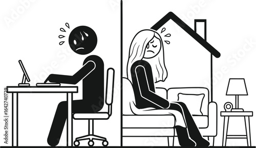 Remote work burnout and stress affecting mental health