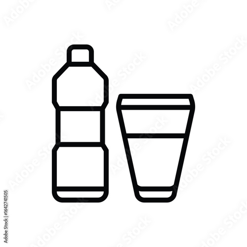 Black line icon for drink