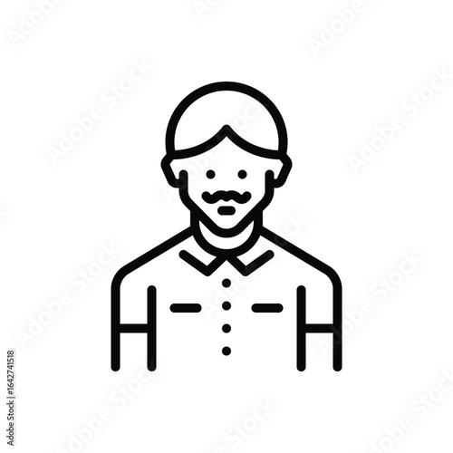 Black line icon for father
