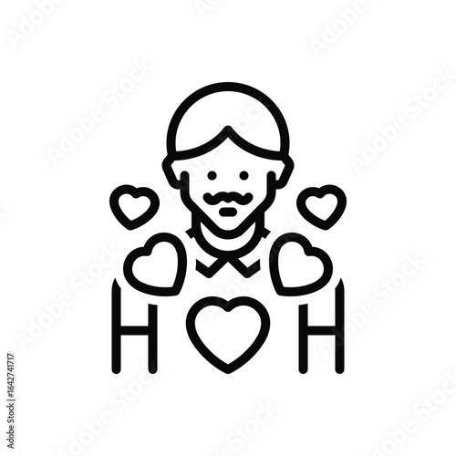 Black line icon for i love dad