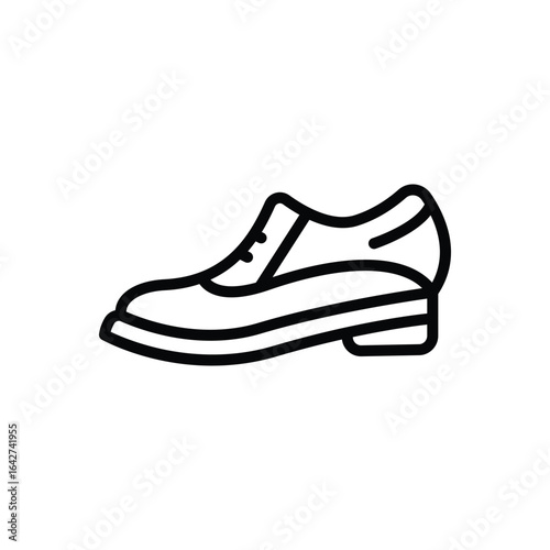 Black line icon for shoes