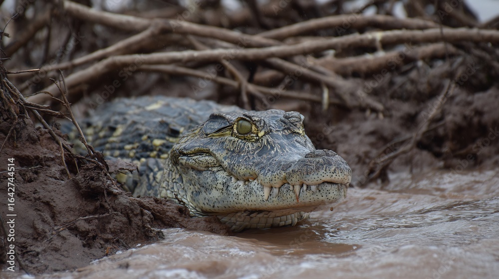 Obraz premium Spectacled Caiman in the Amazon River