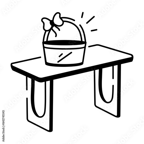 A hand drawn style icon showing home table
