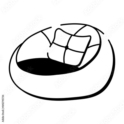 A doodle style icon showing bean bag
