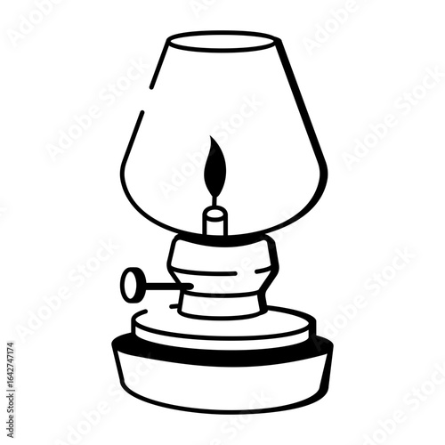 A drawing style icon depicting kerosene lamp