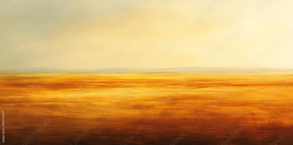 Obraz premium Abstract Landscape Painting with Warm Earth Tones and Soft Sky in Contemporary Style