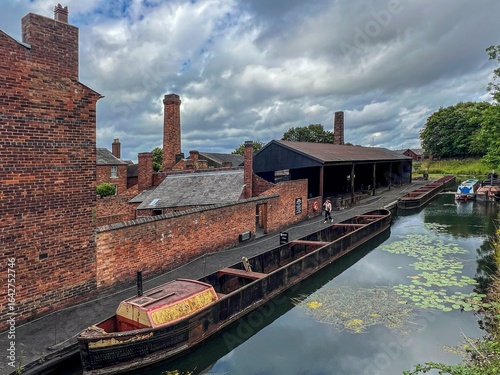 View of canal and barge