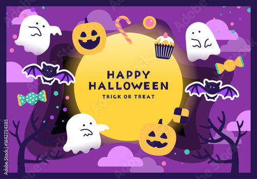 かわいいハロウィンの背景素材_2