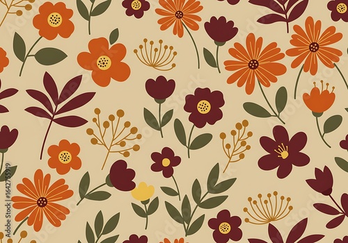 Autumn Floral Pattern Design