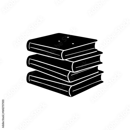 blue book stack with golden accents on transparent background