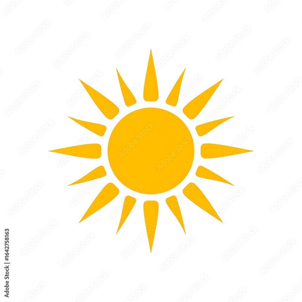 Simple yellow sun icon Simple yellow sun icon