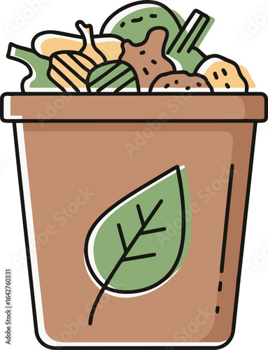 Eco-friendly composting bin with organic food waste