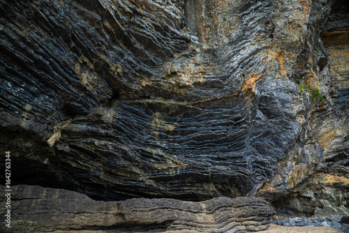 Abstract background of Pancake Rock from sedimentary process in tropical rainforest island