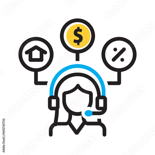 Vector multi color icon for Dealer support