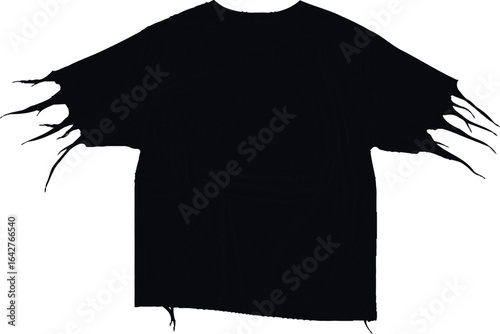 Distressed black t shirt ripped grunge fashion apparel style