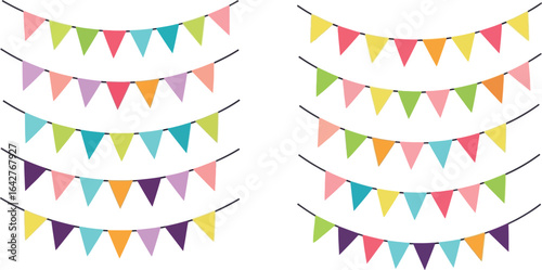 Colorful party banner bunting vector illustration design