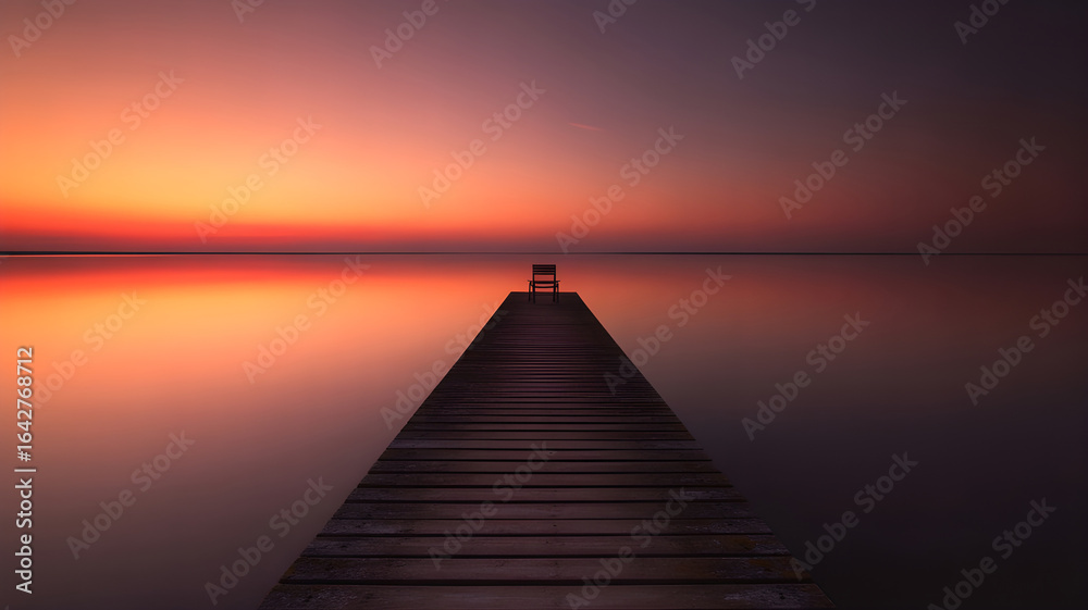 Naklejka premium Gradient sky with warm orange and burgundy colors, soft blended